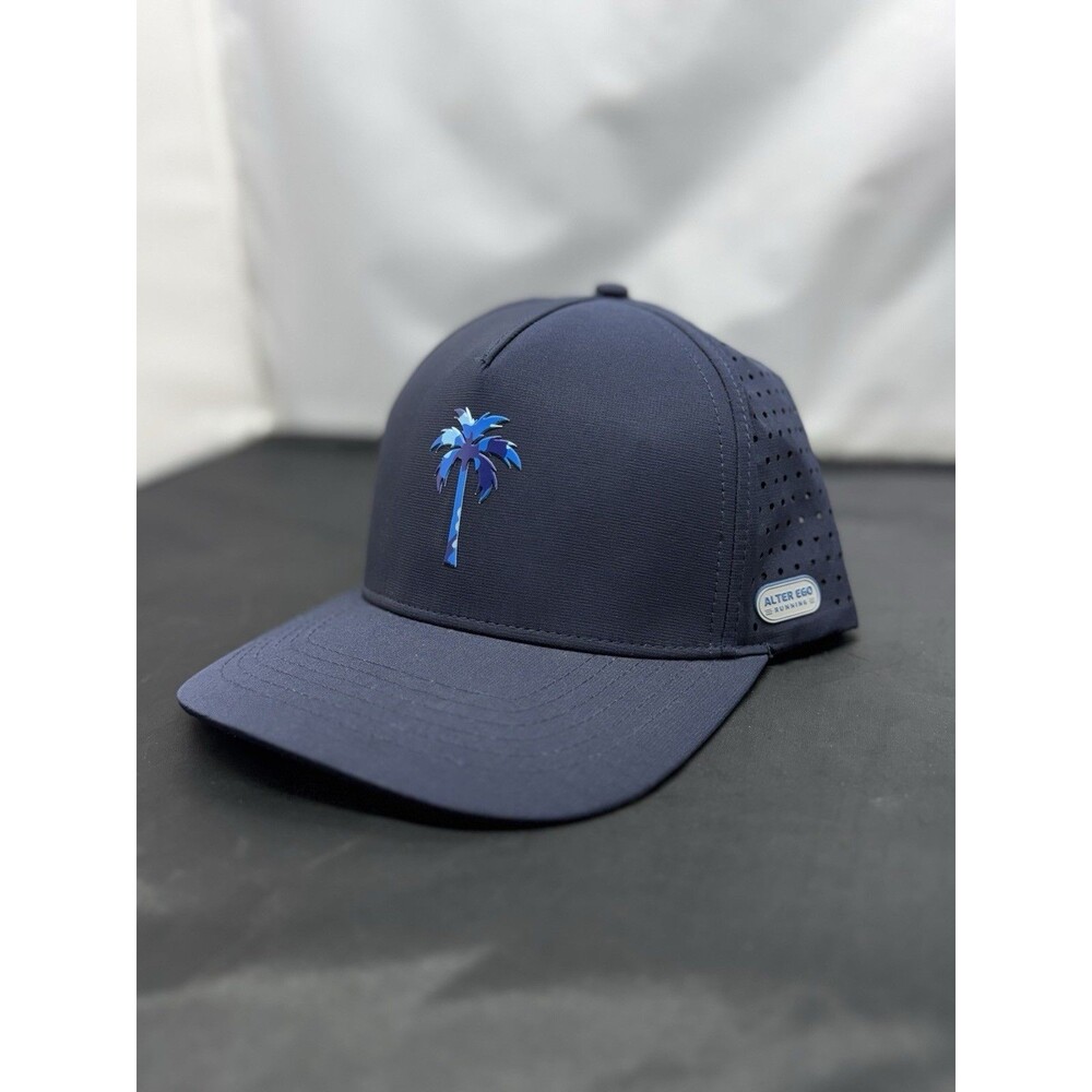Alter Ego Running Coaster Snapback Hat Black Palm Tree Laser Cut Performance